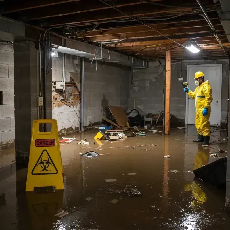 Flooded Basement Electrical Hazard in Louisa, KY Property